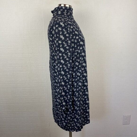 Ottod'Ame Dress 8 Womens Dark Gray Print Long Sleeves Mini High Neck Lined - Picture 2 of 10